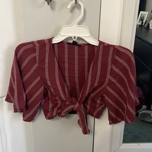American eagle stripped tie cropped top!